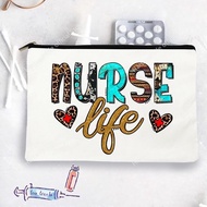 Nurse Life Zipper Canvas Pouch Toiletry Organizer Bag Coin Purse Makeup Bags Nurse Wallet Nurse's Da