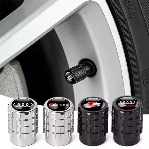 4pcs Car Wheel Gear Emblem Tire Valve Cap Cover Badge For Audi Sline A1 A2 A3 A4 A4L P 8V 8L RS RS3 