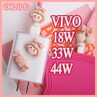 VIVO 18W 33W 44W Charger Protector Cute Candy Girl Soft TPU Charger Cover for vivo y21 y33 v23e y15s