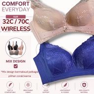 32C No Besi Bra Span Lembut Wireless Baju Dalam Wanita Tiada Dawai