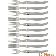 【UClanka】 Laguiole Stainless Steel Steak Forks Set Silver Dinner Fork Tableware Hollow Handle Cutler