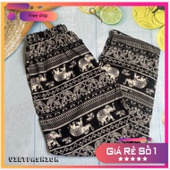 Alibaba Women's Brocade Linen Pants with Hem RANDOM PATTERNS - SVFQ65a