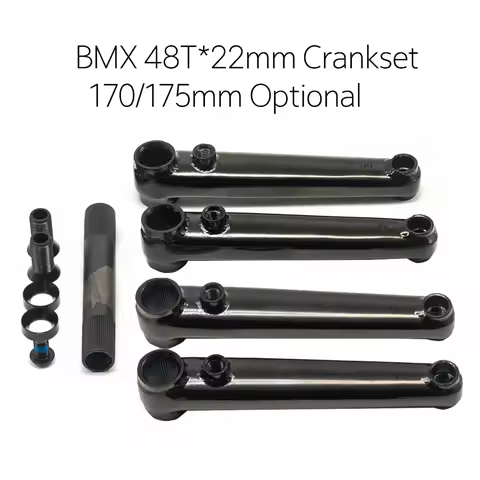 BMX Crank BMX Performance Bike Stunt Bicycle Crank Accessory 170/175MM CRMO 48T 22mm * 140mm