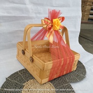 (R25) Hampers Pudding Ribbon 20cm, 25cm, 30cm Ribbon | Woven bamboo box (Imlek Series) | Bamboo hamp