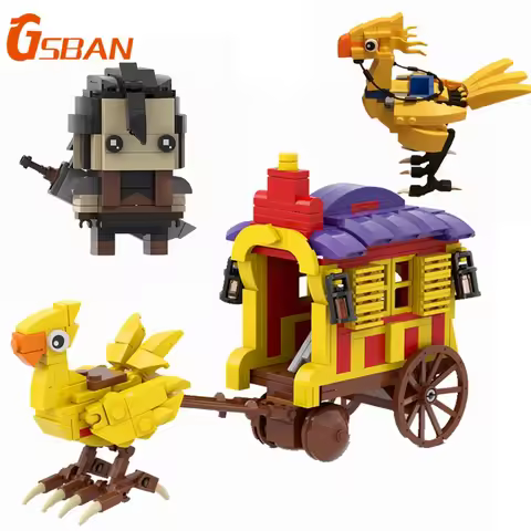 GSBAN Fantasyed Figures Zack Fair Chocoboed Carriage MOC Model Building Blocks Toys for Children Kid