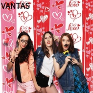 VANTAS Valentine's Day Backdrop, Glowing Sparkling Valentine's Day Curtain, Decoration Romantic Ligh