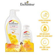 Dầu gội mềm mượt Enchanteur Charming/Sensation 650gr tặng sữa tắm 180g
