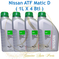 (100% Original) 1 SET FOR 4 BOTOL Nissan ATF 1L Matic-D MATIC D Automatic Transmission Fluid 999MP-A