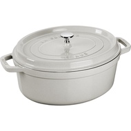 STAUB Oval Cocotte Cast Iron 33cm - White Truffle