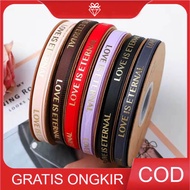 ECER 5METER LOVE IS ETERNAL Grossgrain Ribbon 1cm - Cake Box Ribbon PS019