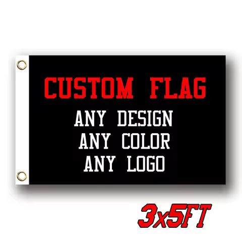 Custom Flag 3x5FT Banner - Print Your Own Logo/Design/Words - Vivid Color, Double Stitched - 100D Po