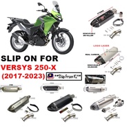 Slip on For Kawasaki Versys 250/250X 2017 2019 2023 Exhaust Muffler Set Middle Link Pipe Adapter Con
