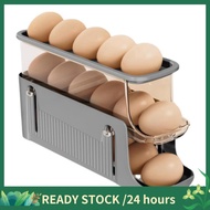 3 Tier Foldable Egg Holders,Rolling Egg Holder for Refrigerator,Automatic Rolling Egg Storage Tray,E