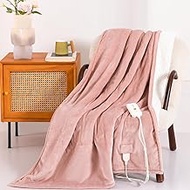 Heated Blanket Electric Throw 50" x 60" -Heated Throw Blanket with 4 Heating Levels & 3 Hours Auto O
