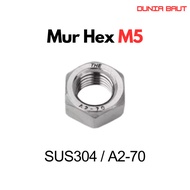 SS304 M5 Nut M5 Stainless Steel Nut/ M5 SUS304 Hex Nut/ A2-70/