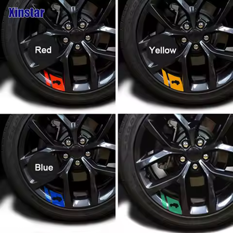 6Pcs Car Rim Wheel Decal Sticker For Jeep Wrangler JK JL TJ YJ CJ Rubicon Sahara Auto Accessories