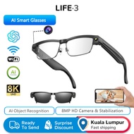 Chat GPT L802 AI Smart Glasses 8MP HD Camera Voice Assistant Real-Time Translation Noise Reduction