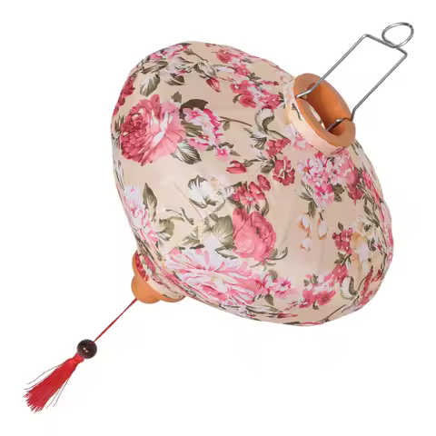 Handmade Retro Style Silk Lanterns Floral Pattern Hanging Decor Vintage Chinese Classic Lantern Viet