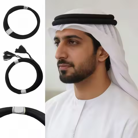 Black Arab Agal Headband for Adults & Kids, Premium Middle Eastern Keffiyeh Fastener Stylish Outdoor