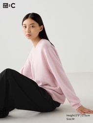 uniqlo :c 女裝 喀什米爾寬版V領毛衣(長袖) 471668