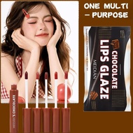 Chocolate Lip Glaze Lipstick Set Long-lasting Lipstick Gloss Lip Magic Matte Casa H3r3