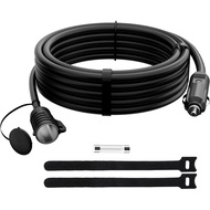 12V/24V Car Cigarette Lighter Extension Cord 10 FT,16AWG Heavy Duty Extension Wire with 15A Spare Fu