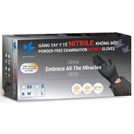 Black Powderless NITRILE Medical Gloves - LOVEBIRDS - Thick