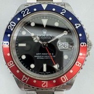 勞力士GMT MASTER 2 Date男錶16710T自動上鍊工作黑色錶盤D序號皮帶