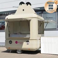 商業街移動餐車 小型售賣車擺攤車 鷗翼雙開門不鏽鋼鏡面餐車