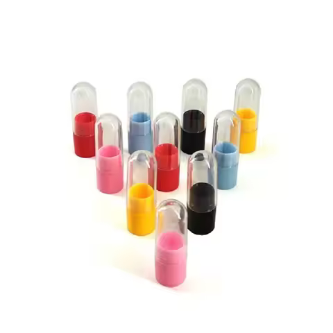 1.7g Lip Balm Tubes Mini Empty Lipstick Container 9.3mm Black Pink Cosmetics Packing Bottles