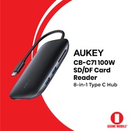 AUKEY CB-C71 8-in-1 Type C Hub with Ethernet Port 4K HDMI 3 USB 3.0 Ports 100W USB C SD/TF Card Read