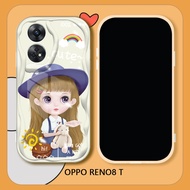 Case For OPPO Reno8 T Reno8 Pro Reno 8T 5G Reno 8 Pro Soft Silicone Phone Casing Cute Girl Wave Edge Back Cover Case Protection Shockproof Cases