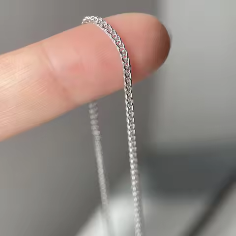 40cm 1.2mm 925 Sterling Silver Chopin Chain Necklace Women Girls Italy Mens Jewelry Kolye Collares C