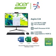 ACER ASPIRE C24-2G-150W11 23.8" ALL-IN-ONE DESKTOP PC ( N150 8GD4 512SSD / 23.8" FHD / W11H / OFFICE