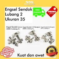 Engsel Sendok Lubang 2 Ukuran 35 Elco Lurus Bungkuk Bengkok Engsel Lemari