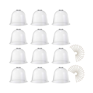 12Pcs Reusable Plastic Plant Germination Cover Dome Frost Guard Freeze Protection