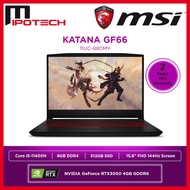 MSI Katana GF66 11UC-880MY 15.6" 144Hz Gaming Laptop Black (i5-11400H, 8GB, 512GB, RTX3050-4G, Win10H,2Yrs)