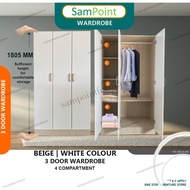 🛠SIAP PASANG🛠 SamPoint Almari Pakaian / Kabinet Baju 3 Pintu / Almari Baju Murah / Almari besar Kabi