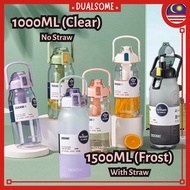 『APRIL PROMO』 Dodge 1000ml Clear 1500ml Frost Design Tritan BPA-Free Plastic Water Bottle 1L/1.5L Bo