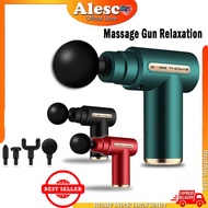 Alescomall Massage Gun Relaxation 4 Massage Head 6 Speeds LED Display Touch Screen
