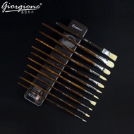 Rex TT High-end professional gouache pen 11 long iron box gouache wolf hair brush set