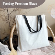 Totebag Premium Blacu Kanvas Landak - Tas lukis sulam