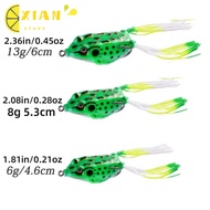 XIANS 5Pcs Tube Bait,  Eyes 6cm 13g/4.6cm 6g Frog Soft Lure, Wobbler with Fishing Hooks Horizontal A