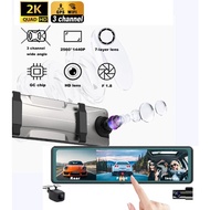 12 "touch screen rearview mirror hd car dvr dash cam front and rear 4k With WIFI and GPS dash camera mirror 4k dashcam