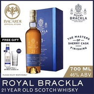 ROYAL BRACKLA 21 Years Highland Single Malt Scotch Whisky 700ml / 70cl  46% ABV + FREE Highball Glas