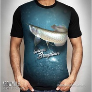 BRAZILIAN SILVER AROWANA T-SHIRTS AROWANA FISH Silver Platinum PREMIUM Distro Custom ANIMAL T-Shirt