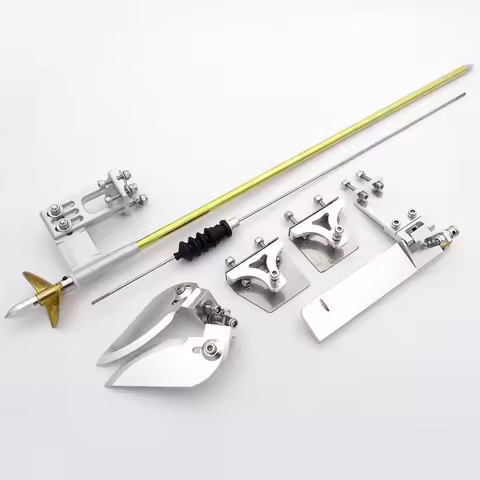 4mm Drive Flexible Shaft Strut + 95mm Rudder + 35mm Propeller + Turn Fins Turn Tabs Kits for RC Boat