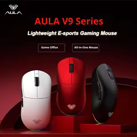 AULA V9 Pro Ultra Wireless Mouse 3950PAW Double 8K Custom E-sports Gaming Mouse 3mode Lightweight Er