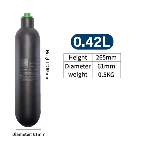 Matte new style 0.42L/420cc 4500Psi 300Bar 30Mpa Carbon Fiber Cylinder HPA High Pressure Tank Scuba