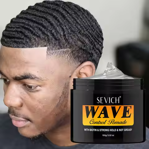 Deep Wave Pomade for African Black Men 360 Waves Layered Style Wave Styling Hair Cream Strong Hold E